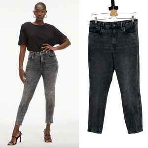 Good American Good Curve Crop Skinny Jeans In Black225 Size 12 /‎ 31
